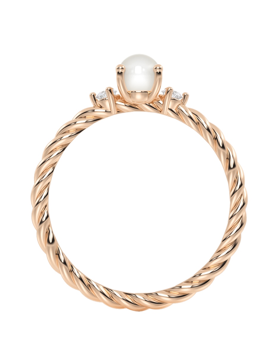 Anillo de compromiso de oro 14 K zirconia 4